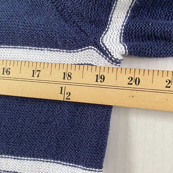 Charter Club Womens Navy and White Stripe Open Front Cardigan Size M Office Chic - Picture 7 of 9